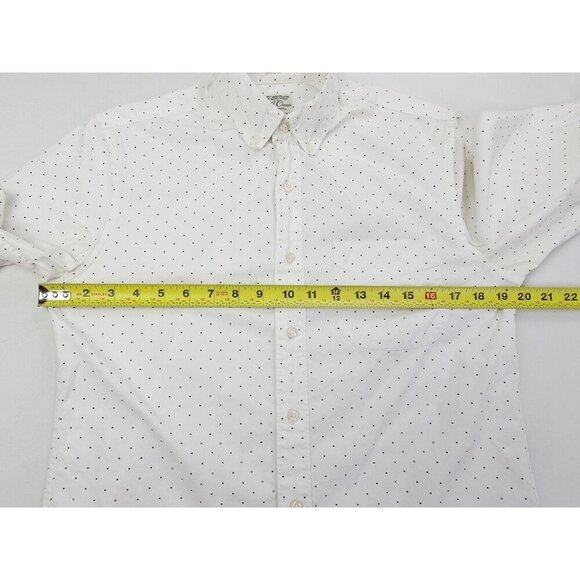 J. Crew Slim Untucked Size Small Mens White Black Polka Dots Button Down Shirt - Picture 3 of 11